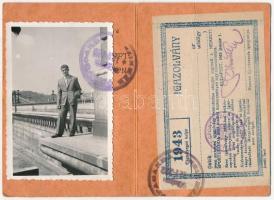 1943 Igazolvány a Nemzeti Sportuszoda kedvezményes jegy használatra, 8x11cm