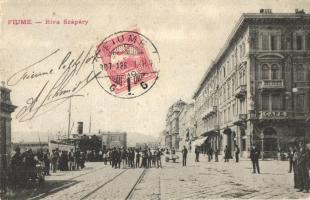 Fiume, Riva Szapáry, cafe, railway, TCV card