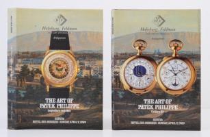 The Art of Patek Philippe. 300 legendary watches. Geneva, [1989], Habsburg Feldman Auctions. Árverési katalógus számos érdekes technikai részlettel, angol és japán nyelven, két kötetben. Vászonkötésben, papír védőborítóval, jó állapotban.