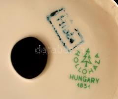 Hollóházi vizapár, kézzel festett, jelzett, gyári festéshibával, m: 24 cm