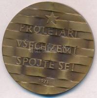 Csehszlovákia 1971. "Klement Gottwald 1896-1953" Br emlékérem nem saját dísztokban (50mm) ...