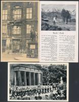 3 db RÉGI német városképes lap; 1919 Berlin, fotólap, Linden-Ehrenmal, folklór / 3 pre-1945 German town-view postcards; 1919 Berlin photo, Honorary Monument, NS propaganda, folklore