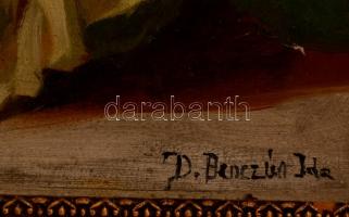 Benczúr Ijelzéssel: Virágcsendélet. Olaj, karton, jelzett,  keretben, 30×40 cm