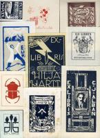 76 db klf ex libris albumban, több darabon a tervező aláírásával