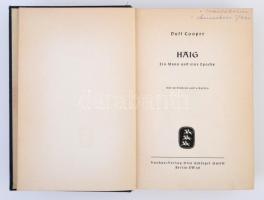 Duff Cooper: Haig. Ein Mann und eine Epoche. Budapest, é.n., Otto Schlegel. Kiadói egészvászon kötés...