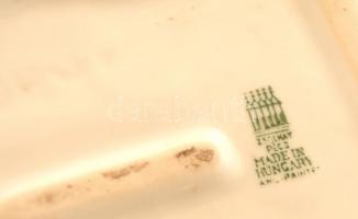 Zsolnay porcelán bagoly, kézzel festett, jelzett, hibátlan, m: 16,5 cm