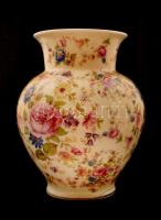 Thomas Bavaria virágmintás porcelán váza, matricás, kopásnyomokkal, jelzett, m: 16 cm