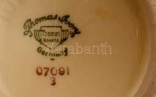 Thomas Bavaria virágmintás porcelán váza, matricás, kopásnyomokkal, jelzett, m: 16 cm