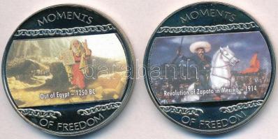 Libéria 2004. 10$ "Szabadság pillanatai - Zapata forradalma Mexikóban 1914" multicolor + 10$ "Szabadság pillanatai - Mózes kivezeti népét Egyiptomból Kr.e. 1250" multicolor T:PP ujjlenyomat Liberia 2004. 10 Dollars "Moments of Freedom-Revolution of Zapata in Mexico 1914" multicolor + 10 Dollars "Moments of Freedom - Out of Egypt 1250 BC" multicolor C:PP fingerprint