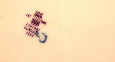 Zsolnay "Magyar Labdarúgó Szövetség" porcelán fali tál, matricás, hibátlan, jelzett, d: 24...