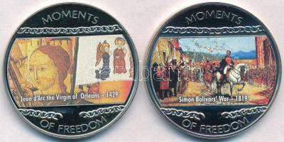 Libéria 2004. 10$ "Szabadság pillanatai-Jean d´Arc 1429." multicolor + 10$ "Szabadság pillanatai - Simon Bolívar felszabadító harca 1819." multicolor T:PP ujjlenyomat Liberia 2004. 10 Dollars "Moments of Freedom-Jean d´Arc the virgin of Orleans 1429." multicolor + 10 Dollars "Moments of Freedom - Simon Bolivar's War 1819." multicolor C:PP fingerprint