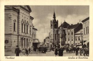Munkács, Mukacheve; Színház, városháza / theatre, town hall (ázott sarok / wet corner)