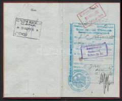 1926 Fényképes amerikai útlevél lőcsei származású fogalmazó részére, érdekes bejegyzésekkel /

192...