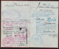 1926 Fényképes amerikai útlevél lőcsei származású fogalmazó részére, érdekes bejegyzésekkel /

192...