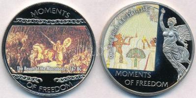Libéria 2004. 10$ "Szabadság pillanatai - A Makkabeusok felkelése i.e. 167" multicolor + 2006. 10$ "Szabadság pillanatai - Egyisten hit" multicolor T:PP Liberia 2004. 10 Dollars "Moments of Freedom - The Revolt of the Maccabees 167 BC" multicolor + 2006. 10 Dollars "Moments of Freedom-One God belief" multicolor C:PP