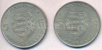 1947. 5Ft Ag "Kossuth" (2x) T:2 
Adamo F8.1
