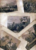 Kb 200 darab bibiai és történelmi jeleneteket ábrázoló metszet vegyes minőségben