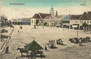 Kézdivásárhely, Targu Secuiesc; Fő tér, piac / main square, market (EK)