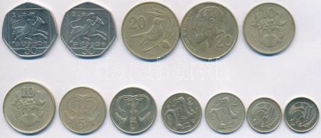 Ciprus 1983-1994. 1c-50c (12xklf) T:1-,2 Cyprus 1983-1994. 1 Cent - 50 Cents (12xdiff) C:AU,XF