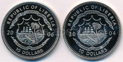 Libéria 2006. 10$ "Szabadság pillanatai - Apartheid vége 1989." multicolor + 10$ "Sza...
