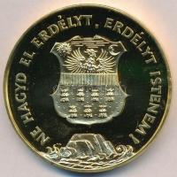 1989. "Temesvár 1514,1989 / Ne hagyd el Erdélyt, Erdélyt Istenem" aranyozott fém, piefort ...