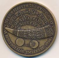 Lebó Ferenc (1960-) 1995. "A honfoglalás emlékére / Vérszerződés" Br emlékérem, műanyag to...