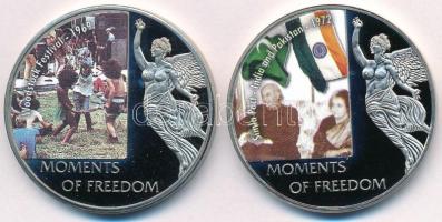 Libéria 2006. 10$ "Szabadság pillanatai - Woodstock Fesztivál 1969." multicolor + 10$ "Szabadság pillanatai - Simla Paktum - India és Pakisztán 1972." multicolor T:PP  Liberia 2006. 10 Dollars "Moments of Freedom - Woodstock Festival 1969." multicolor + 10 Dollars "Moments of Freedom - Simla Pact - India and Pakistan 1972." multicolor C:PP