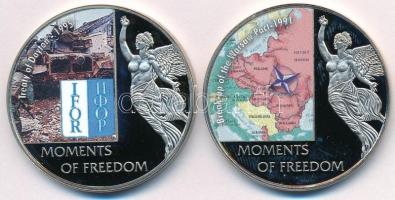 Libéria 2006. 10$ "Szabadság pillanatai - Dayton-i szerződés 1995." multicolor + 10$ "Szabadság pillanatai - A  Varsói Szerződés felbontása 1991." multicolor T:PP ujjlenyomat Liberia 2006. 10 Dollars "Moments of Freedom - Treaty of Dayton 1995." multicolor + 10 Dollars "Moments of Freedom - Break-up of the Warsaw Pact 1991." multicolor C:PP fingerprint
