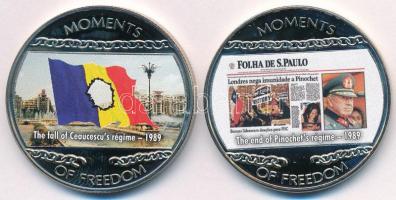 Libéria 2004. 10$ "Szabadság pillanatai - Ceaucescu diktatúrájának bukása 1989." multicolor + 10$ "Szabadság pillanatai - Pinochet-rézsim vége 1989." multicolor T:PP ujjlenyomat Liberia 2004. 10 Dollars "Moments of Freedom - The fall of Ceaucescu's régime 1989." multicolor + 10 Dollars "Moments of Freedom - The end of Pinochet's régime 1989." multicolor C:PP fingerprint