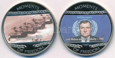 Libéria 2004. 10$ "Szabadság pillanatai - Tienanmen tér 1989." multicolor + 10$ "Szabadság pillanatai - Lech Walesa és a Szolidaritás 1980." multicolor T:PP,T1(PP) ujjlenyomat Liberia 2004. 10 Dollars "Moments of Freedom - Tienanmen square 1989." multicolor + 10 Dollars "Moments of Freedom - Lech Walesa and the Solidarity 1980." multicolor C:PP,UNC(PP) fingerprint