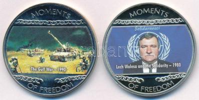 Libéria 2004. 10$ "Szabadság pillanatai - Öböl-háború 1990." multicolor + 10$ "Szabadság pillanatai - Lech Walesa és a Szolidaritás 1980." multicolor T:PP ujjlenyomat Liberia 2004. 10 Dollars "Moments of Freedom - The Gulf War 1990." multicolor + 10 Dollars "Moments of Freedom - Lech Walesa and the Solidarity 1980." multicolor C:PP fingerprint