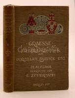 Graesse, Dr. J. G. Th., Jaennicke, F.: Führer für Sammler von Porzellan und Fayence, Steinzeug, Steingut usw. Berlin, 1915, Richard Carl Schmidt & Co. Kicsit hibás gerincű, kiadói félvászon kötésben, a címlapon tulajdonosi névbejegyzéssel, német nyelven. / Half-linen-binding, with small fault on the spine, in german language.