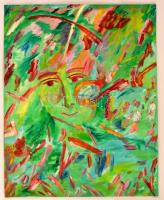 Emanuel jelzéssel: Mosolygó arc. Akril, papír, felcsavarva, 55×44 cm