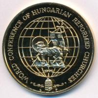 Lebó Ferenc (1960-) 1991. "Magyar Reformátusok II. Világtalálkozója" aranyozott fém emléké...