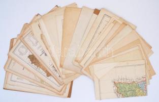 Vegyes térkép tétel, magyar vármegyék különféle térképei, példányonként változó, nagyrészt jó állapo...
