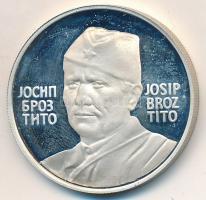 Jugoszlávia 1983. Tito Ag emlékérem eredeti tokban (11g/0.925/30mm) T:2 (PP) Yugoslavia 1983. Tito Ag medallion in original case (11g/0.925/30mm) C:XF (PP)