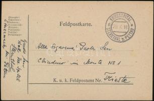 1918 Tábori posta levelezőlap / Field postcard KRIEGSSPITAL STERNTHAL b.PETTAU