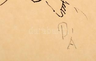 Dékány Ágoston (1948-):  Vázlat. Tus, papír, jelzett, 17×22 cm