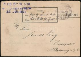 1917 Tábori posta levél / Field cover TP 433 a