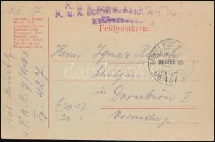 1917 Tábori posta levelezőlap / Field postcard K.u.k. schwere Art. R. + TP 427