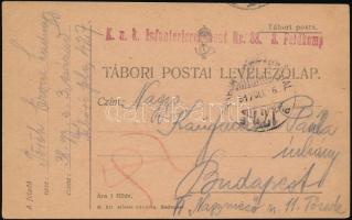 1917 Tábori posta levelezőlap / Field postcard K.u.k. Infanterieregiment Nr.38. 3. Feldkomp + TP 427 a