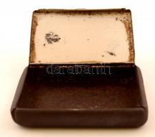 Dohányos dózni, fém, kopottas állapotban, 9x7 cm
