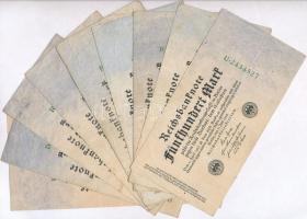 Németország / Weimari Köztársaság 1922. 500M (10x) T:III Germany / Weimar Republic 1922. 500 Mark (10x) C:F