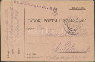 1917 Tábori posta levelezőlap / Field postcard &quot;K.u.k. Bäckereizug der 59. J.D.&quot; + &quot;FP 318&quot;