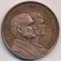 1993. "Vitéz Nagybányai Horthy Miklós - Jószási Purgly Magdolna / Hazatértek!" Br emlékérem. Szign.: ISZB (?) (42,5mm) T:1