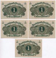 Németország / Weimari Köztársaság 1920. 1M (5x) sorszámkövetők T:I-,II,II-
Germany / Weimar Republi...