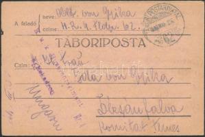 1916 Tábori posta levelezőlap / Field postcard K.u.k. Husarenregiment + TP 62