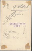 cca 1920 Sevillai sikátor a Santa Cruz-negyedben, a Loty-gyűjteményből, hátulján feliratozva, pecsét...