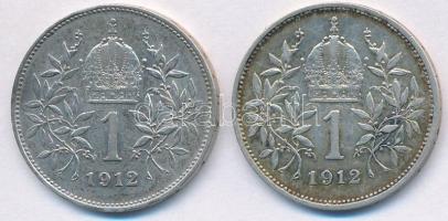 Ausztria 1912. 1K Ag "I. Ferenc József" (2x) T:2 kis patina
Austria 1912. 1 Corona Ag &qu...