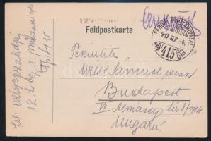 Austria-Hungary Field postcard, Tábori posta levelezőlap / Field postcard &quot;TP 415&quot;